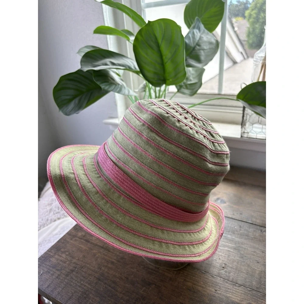 FERRUCCIO VECCHI Hat Beige Khaki Pink Vintage Italy Rare